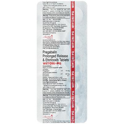 WITORI PG Tablet 10's - Neuropathic Pain-Dru