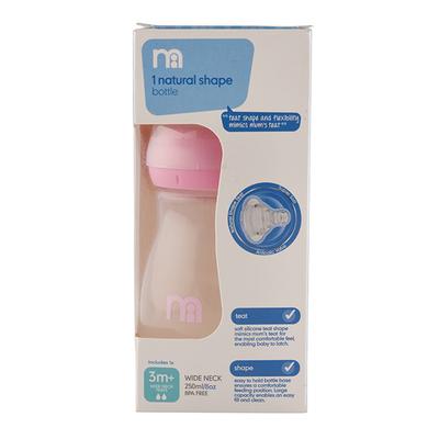 Mothercare Wide Neck Bottle - Pink 250 ml - Feeding & Nursing