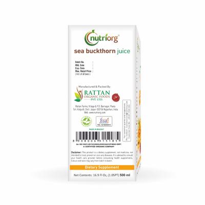 Nutriorg Seabuckthorn Juice 500 ml - Ayurvedic Juices