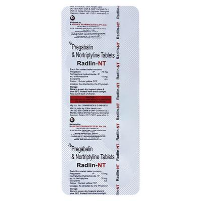RADLIN NT Tablet 10's - Neuropathic Pain-Dru