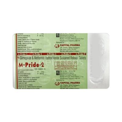 M Pride 2mg Tablet 10'S - Diabetes-Ant