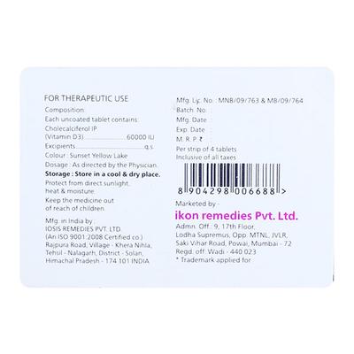 RIO D3 60000iu Tablet 4's - Supplements-Vit