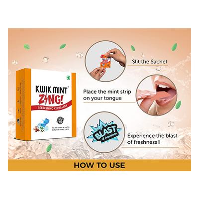 Kwikmint Zing Strips Sugar Free - Refreshing Cinnamon (Pack of 40 x 3's) - Nicotine Gums/Lozenges