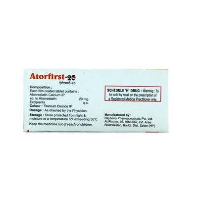 Atorfirst 20mg Tablet 10'S - High Cholesterol-Dys