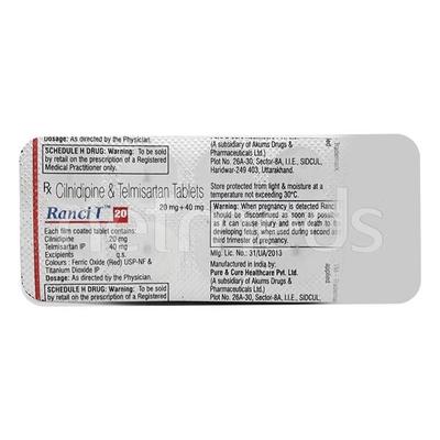 Ranci T 20mg Tablet 10'S - Hypertension-Ang