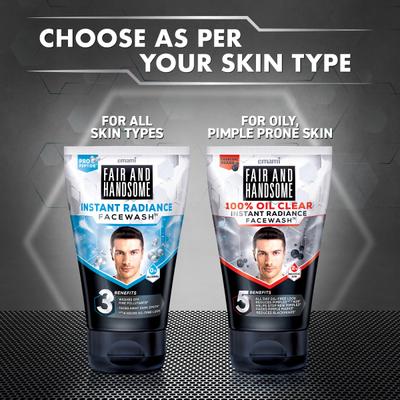 Fair and Handsome 100% Oil Clear Face Wash 50 gm - Face Wash & Cleansers