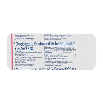 Socalm SR 50mg Tablet 10'S - Schizophrenia-Aps