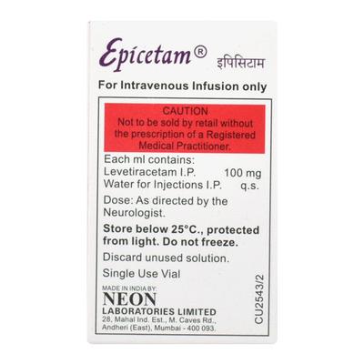 Epicetam 500mg Injection 5ml - Epilepsy/Convulsion-Ant