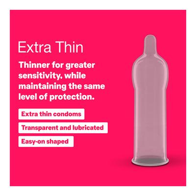 Durex Condoms - Extra Thin 10's - Plain/Flavoured Condoms