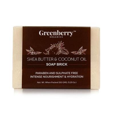 Greenberry Organics Soap Brick - Shea Butter & Coconut Oil 150 gm - Soaps