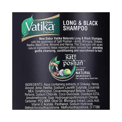 Dabur Vatika Naturals Long & Black Shampoo - Amla & Bhringraj 340 ml - Shampoos