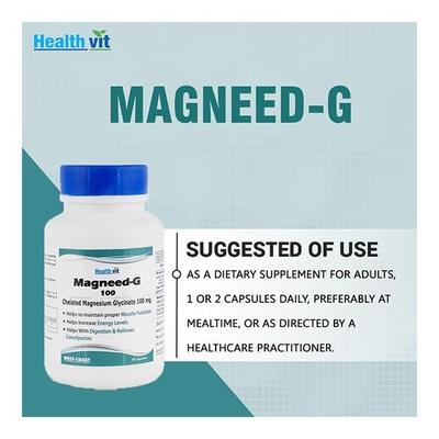 HealthVit Magnesium Glycinate 100 mg Capsule 60's - Calcium And Minerals