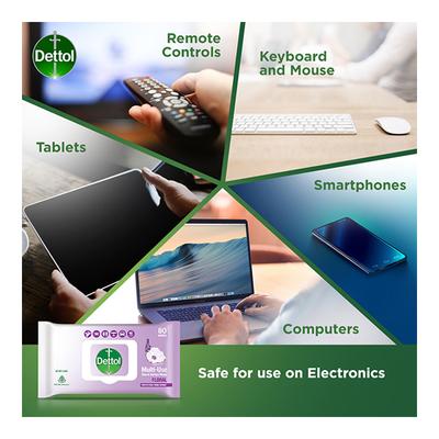 Dettol Multi-Use Skin & Surface Wipes - Floral 80's - Facial Wipes & Tissues
