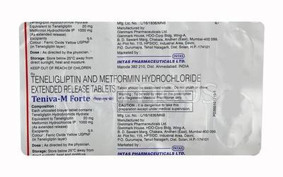 Teniva M Forte Tablet 10'S - Diabetes-Ant