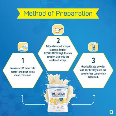 Nestle Resource High Protein Powder - Chocolate Flavour 200 gm (Refill Pack) - Protein Drink