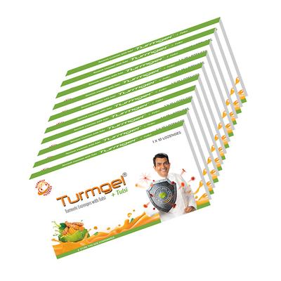 Turmgel Tumeric Lozenge - Tulsi (Pack of 10 x 10's) - Sore Throat Lozenges