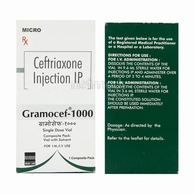 Gramocef 1000 Injection 1's - Bacterial Infections-Cep