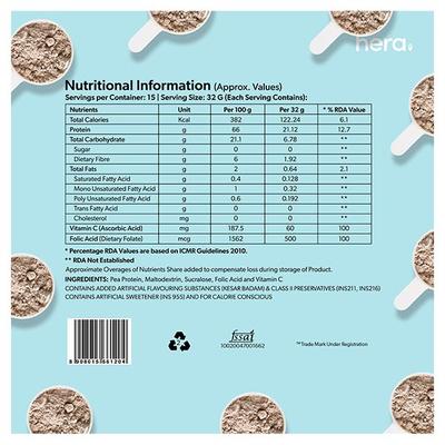 Hera Prego Protein Powder - Yummy Kesar Badam 480 gm - Protein Drink