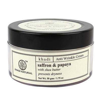 Khadi Natural Anti Wrinkle Cream - Saffron & Papaya 50 gm - Dark Circle & Wrinkle Busters