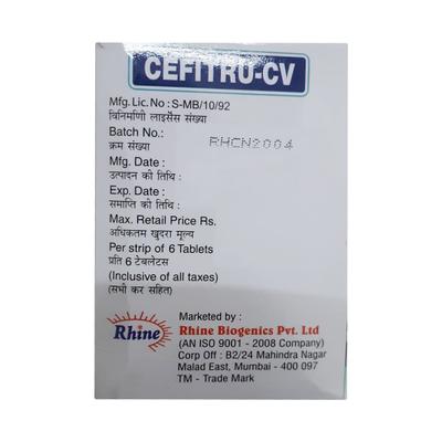 CEFITRU CV Tablet 6's - Bacterial Infections-Cep