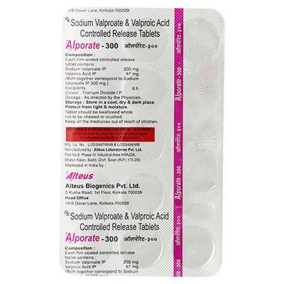 ALPORATE 300mg Tablet 15's - Epilepsy/Convulsion-Ant