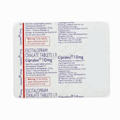 Cipralex 10mg Tablet 15'S - Depression-Ant
