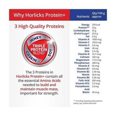 Horlicks Protein Plus powder - Chocolate Flavour 200 gm (Pet Jar) - Protein Drink