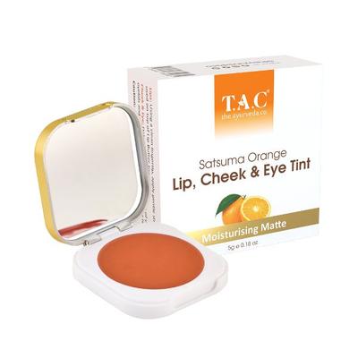 TAC The Ayurveda Co. Lip Cheek & Eye Tint - Satsuma Orange 5 gm - Lip Stains & Tints