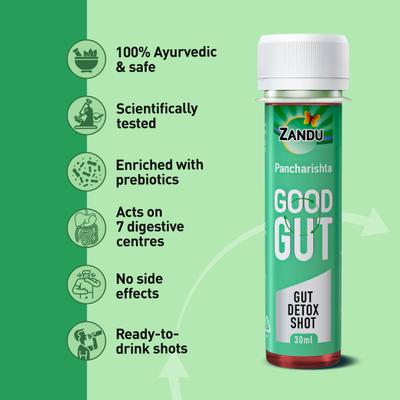 Zandu Pancharishta Good Gut - Gut Detox Shot (Pack of 2 x 30 ml) - Diabetes Care (Ayush)