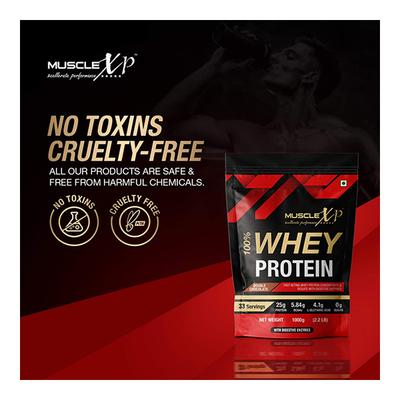 MuscleXP 100% Whey Protein Powder - Double Chocolate Flavour 1 kg + Shaker 1's - Whey Proteins