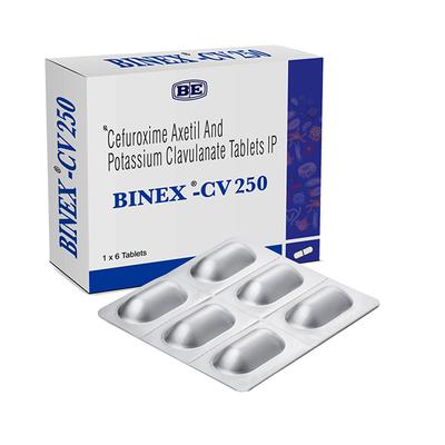 BINEX CV 250 Tablet 6's - Bacterial Infections-Cep