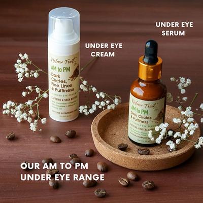Nature Trail AM to PM Under Eye Serum with Caffeine, Matcha Green Tea, Vit C, Hyaluronic Acid 30 ml - Under Eye Creams & Serums