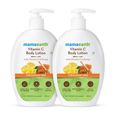 Mamaearth Body Lotion - Vitamin C (Buy 1 Get 1 Free) 400 ml - Creams/Oils/Lotions