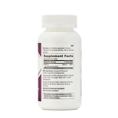 GNC Vitamin D-3 2000 IU Tablet 180's - Multi-Vitamins