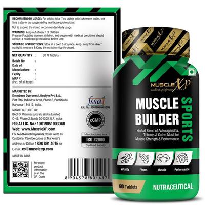 MuscleXP Muscle Builder Sports Tablet 60's - Workout Essentials