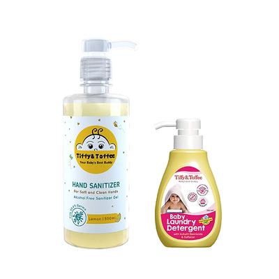 Tiffy & Toffee Non-Alcoholic Hand Sanitizer - Lemon 500 ml + Baby Laundry Detergent 200 ml - Baby Skin Care