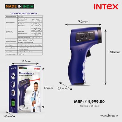 Intex Thermobeam Infrared Thermometer with Laser Beam - Thermometer & Oximeter