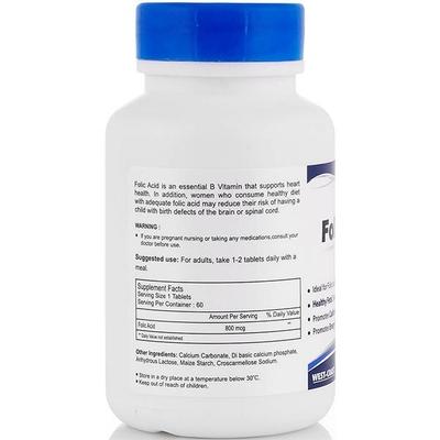 HealthVit Folic Acid 800 mcg Tablets 60's - General Health