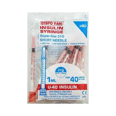 Dispovan U-40 Insulin Syringe 1 ml - Surgical Instruments