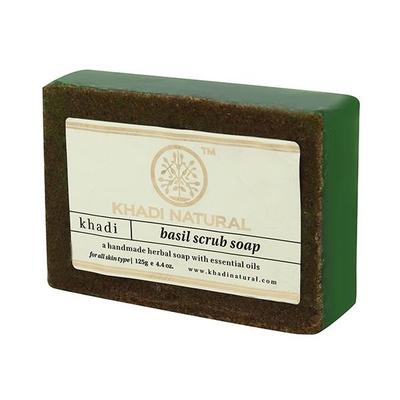 Khadi Natural Herbal Soap - Basil Scrub 125 gm - Soaps