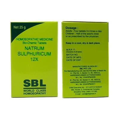 SBL Natrum Sulphuricum 12X Tablet 25 gm - Bio-Chemic