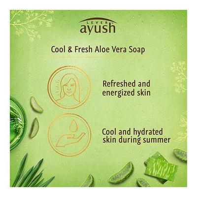 Lever Ayush Cool & Fresh Aloe Vera Soap 100 gm - Soaps