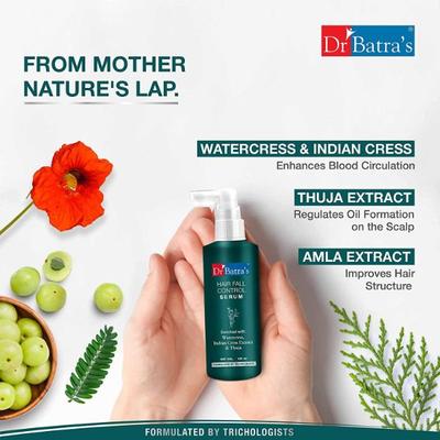 Dr Batra's Hair Fall Control Shampoo 200 ml + Hair Fall Control Oil 200 ml + Hair Fall Control Serum 125 ml - Hair Treatment