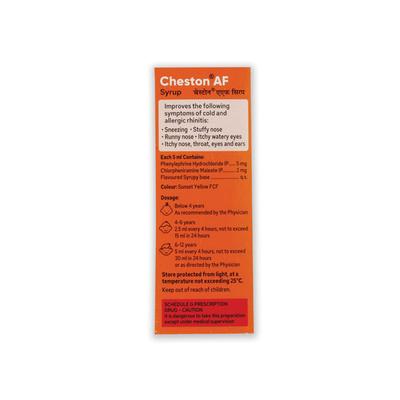 CHESTON AF ORANGE FLAVOUR Syrup 60ml - Cough And Cold-Cou