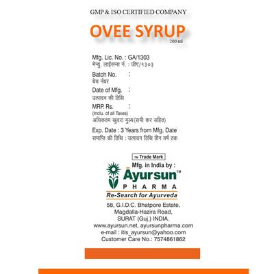 Ayursun Ovee Syrup 200 ml - Sexual Healthcare