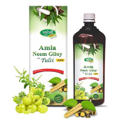 Swadeshi Ayurved Amla Neem Giloy With Tulsi Juice 1 litre - Ayurvedic Juices
