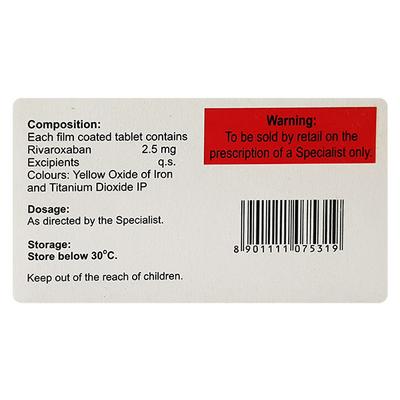 RIVATOP 2.5 Tablet 14's - Blood Clot-Ant