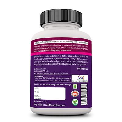 Zenith Nutrition Methylcobalamin Capsules 100's - Calcium And Minerals