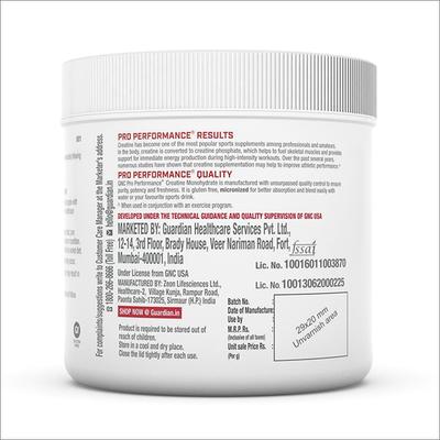GNC Pro Performance Creatine Monohydrate 3000 mg Powder 100 gm - General Health