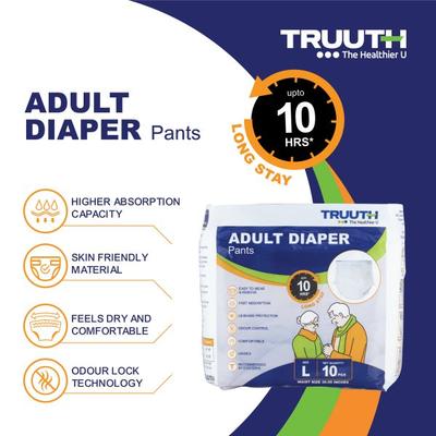 Truuth Adult Pull Up Diaper Pants (L) 10's - Adult Diapers & Pads